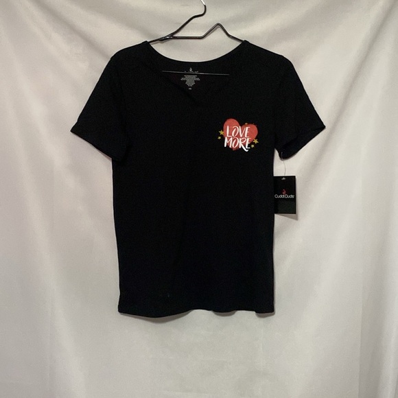 NEW Cuddl Duds Wo size XS BlacK PINK LOVE MORE PAJAMAS TOP AND PANTS - Picture 11 of 13